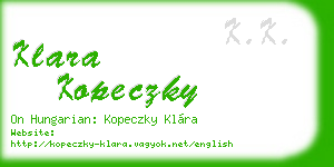 klara kopeczky business card